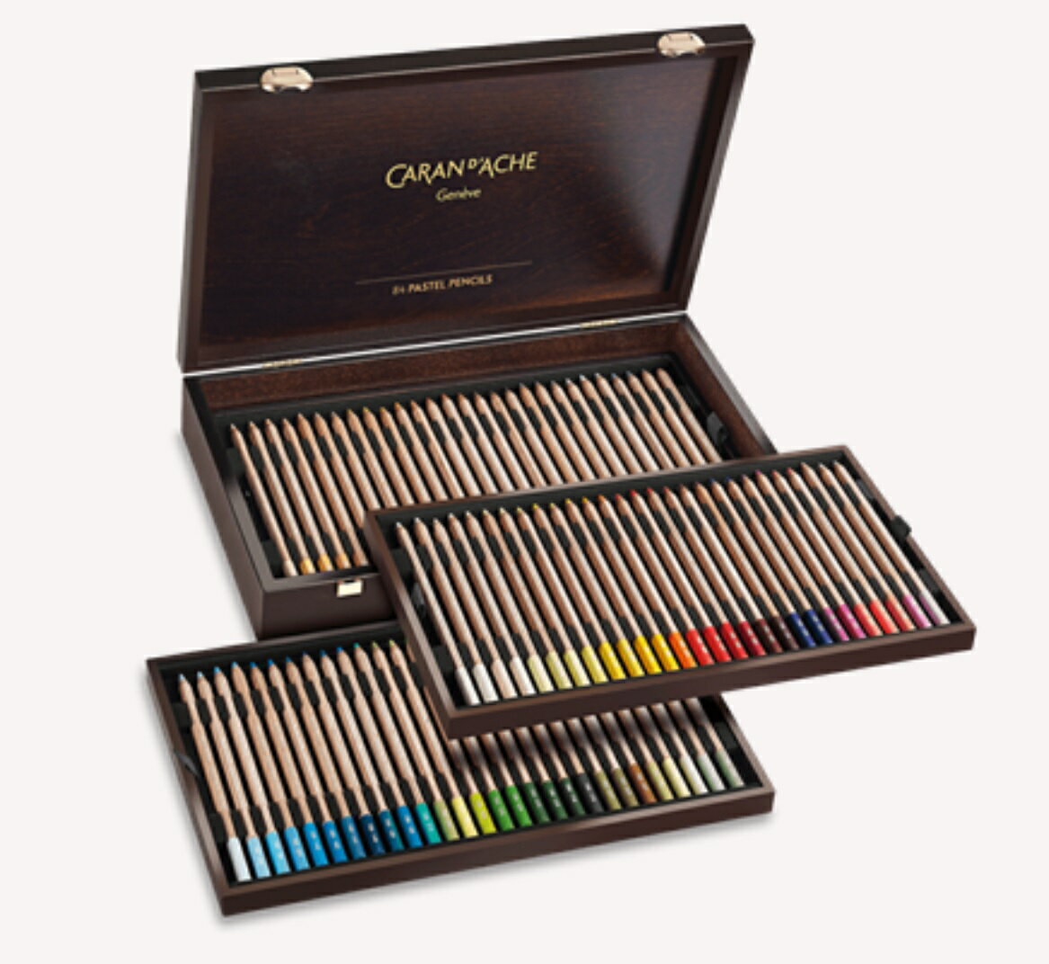瑞士 CARAN D'ACHE 卡達 PASTEL 專家級粉彩鉛筆 84色 木盒788.484【領券滿額再折千8/31止】