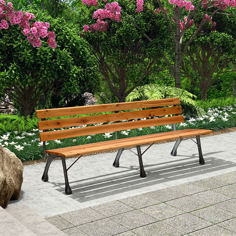 紫葉戶外公園椅戶外鐵藝實木靠背休閑長椅園林廣場公園長座椅長凳