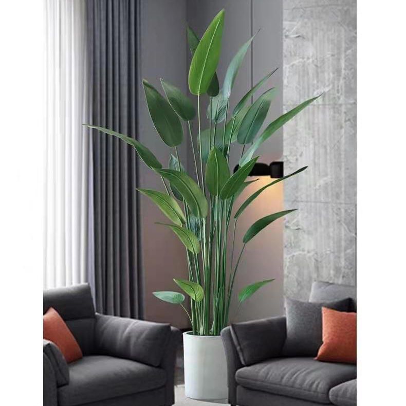 【時尚家居】 簡約北歐仿真植物 落地天堂鳥盆景 室內裝飾假盆栽 綠植擺件旅人蕉樹 免運 現貨現發
