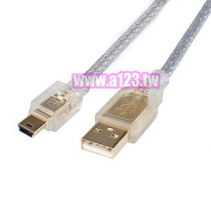 USB-mini 5P 延長線 1.8m 鍍金 USB2.0 mini5pin