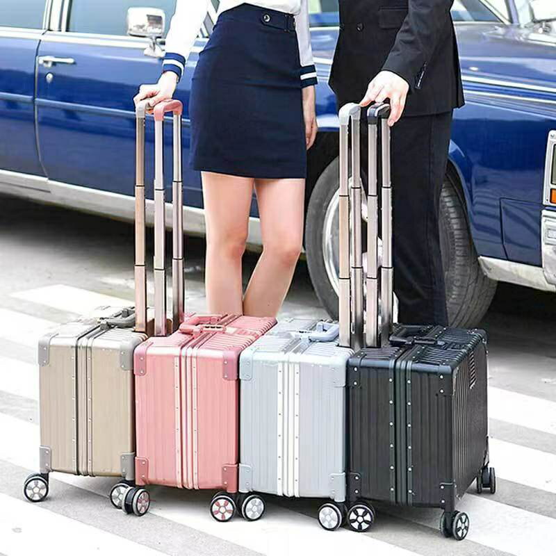 拉桿箱旅行箱行李箱 登機箱 化妝箱 輕巧 鋁框款 萬嚮輪 18寸20寸行李箱女