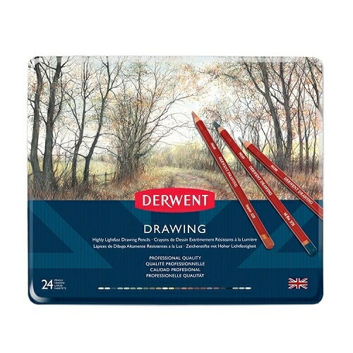 【DERWENT 德爾文】DRAWING大地色系24色-鐵盒裝 DW0700672【領券滿額再折千7/31止】