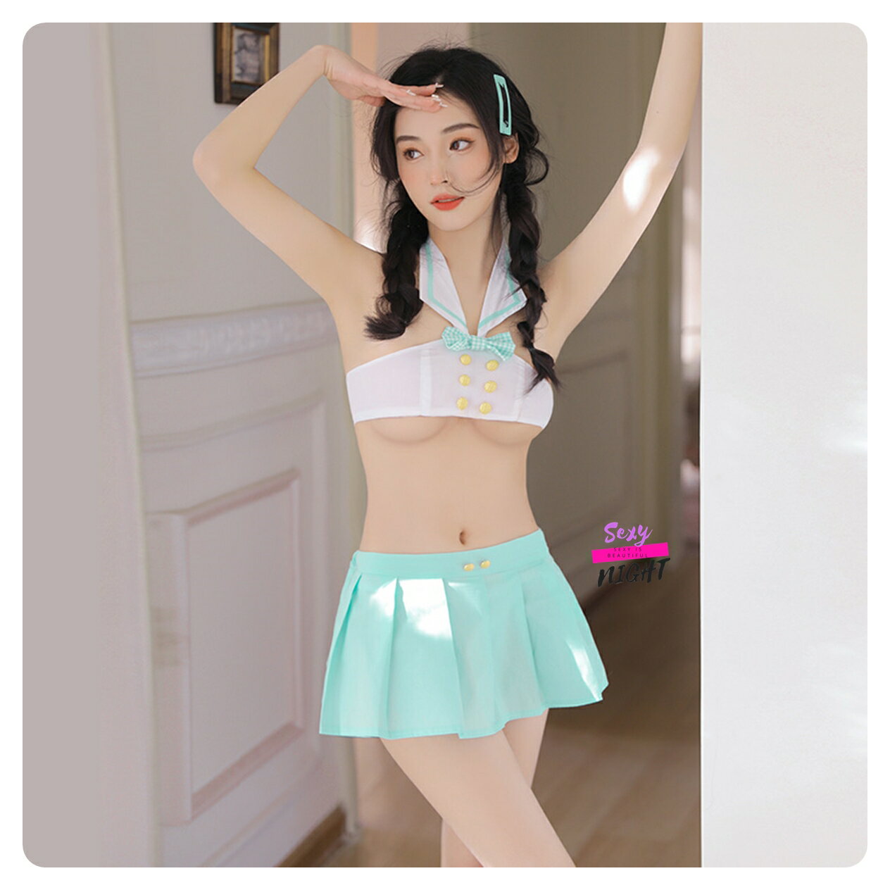 《H7051》日系小清新學妹分體套裝
