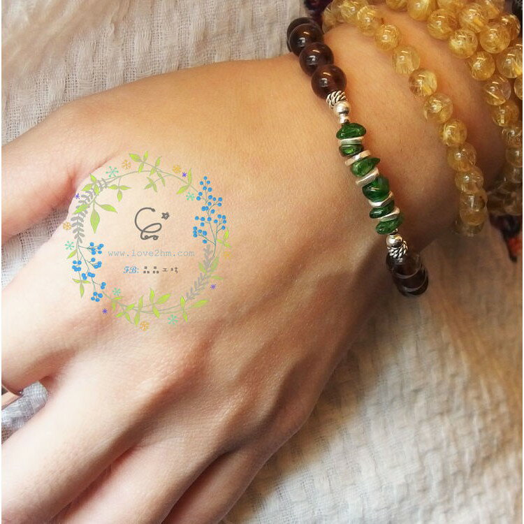 綠光/黃水晶/鉻透輝石/水晶手鍊/925純銀/[晶晶工坊-love2hm] 5