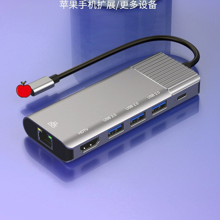 適用於蘋果轉HDMI同屏器iPhone14 OTG HUB lightning 6in1拓展塢【宜家良品百貨】