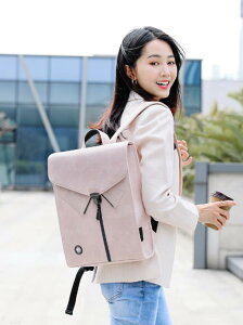 新款時尚電腦雙肩包女14寸大學生韓版背包夏商務通勤書包男 雙十二特惠
