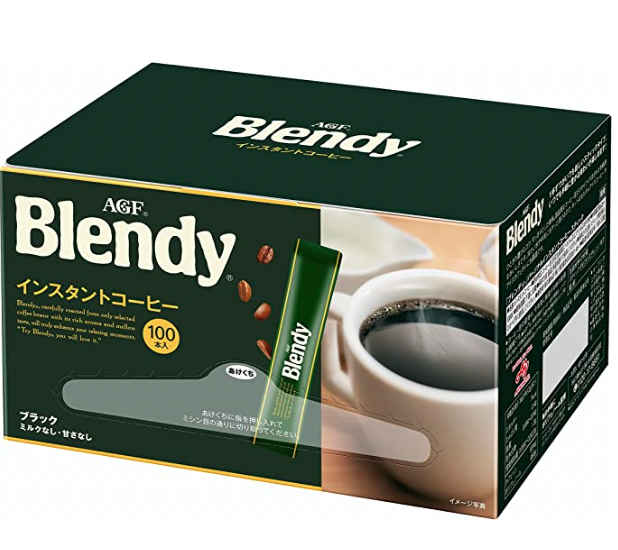 【新包裝】日本 AGF Blendy 無糖黑咖啡 隨身包 100本/盒 即溶咖啡 濃咖啡 沖泡飲品 送禮自用【小福部屋】 1