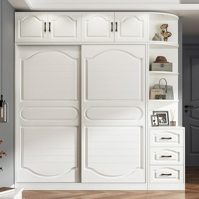 APP下單享點數9% 衣柜家用臥室柜子現代簡約木質出租房安裝簡易大衣櫥推拉門