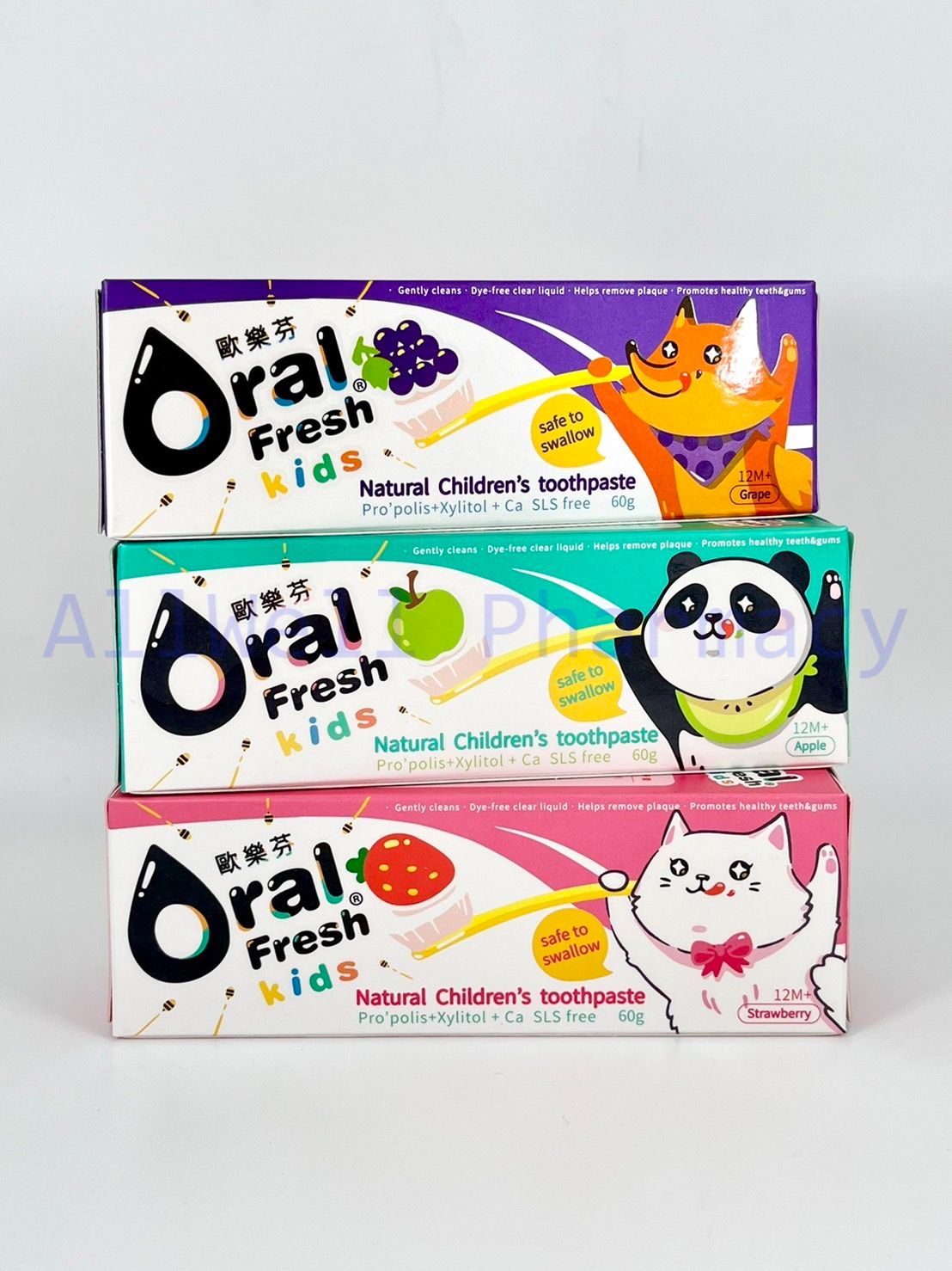 【Oral Fresh 歐樂芬】天然安心兒童牙膏（60g）草莓 / 蘋果 / 葡萄