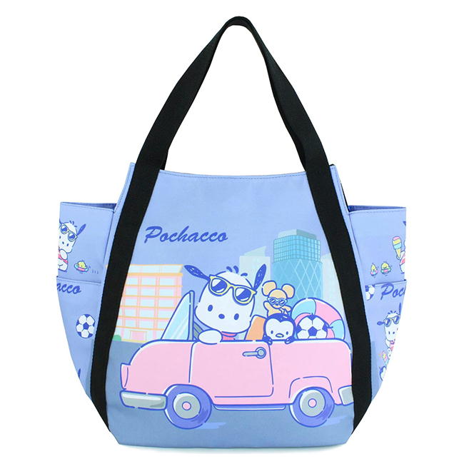 【震撼精品百貨】Pochacco 帕帢狗~日本三麗鷗Sanrio 帕恰狗氣球托特包-開車*51016