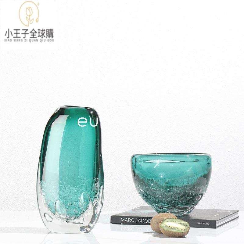 【公司現貨速發】免運 開發票 家飾 擺件 花器新中式玻璃花瓶創意板房桌面插花瓶裝飾品擺設輕奢風 日式家飾