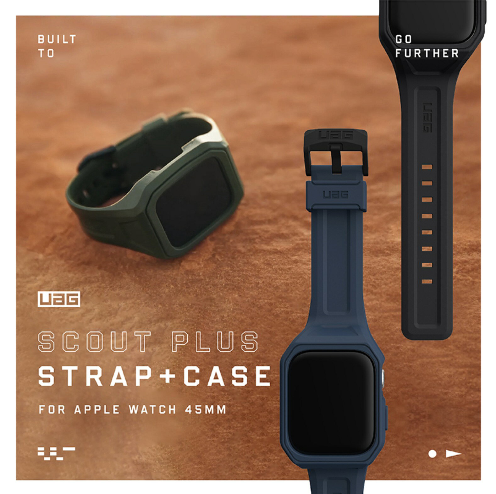 UAG 一體成型 矽膠 極簡 保護殼 潮流 錶帶  適用 Apple Watch 45mm 4