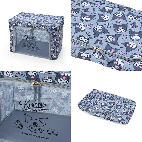 【震撼精品百貨】酷洛米 Kuromi~Sanrio 日本SANRIO三麗鷗 酷洛米尼龍支架視窗衣物收納箱(滿版款)*31418