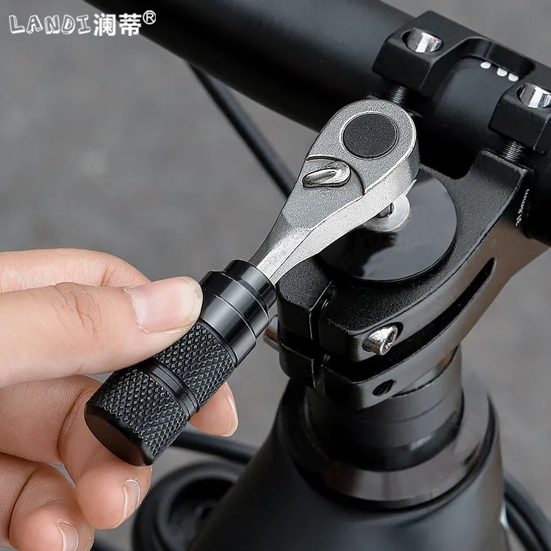 【現貨】瀾蒂自行車維修工具盒棘輪套筒扳手撬胎棒打氣筒單車多功能工具包【北歐居家生活】