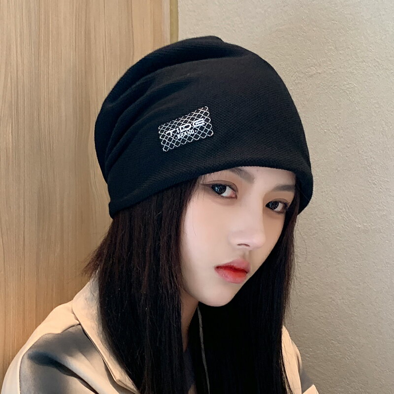 毛帽 毛線帽 針織帽 包頭帽 帽子女款秋冬2023包頭月子韓版時尚百搭女士毛線針織堆堆帽