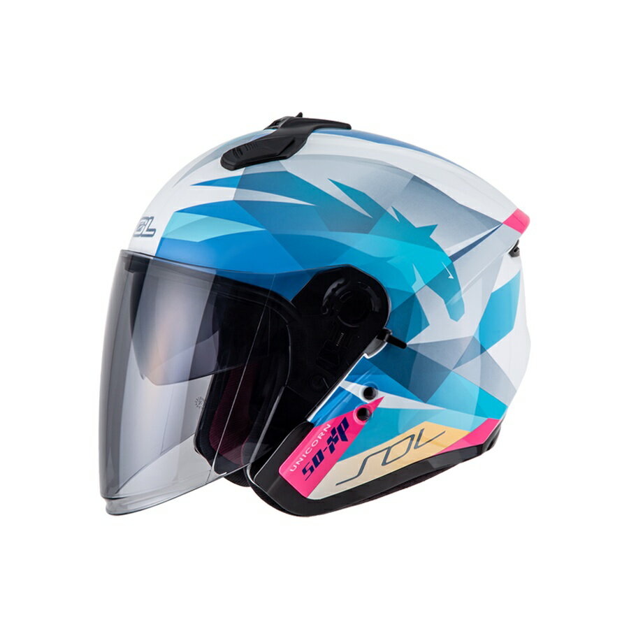 【SOL Helmets】SO-XP開放式安全帽 (獨角獸_白/藍) ｜ SOL安全帽官方商城