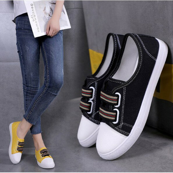 女鞋 帆布鞋 小白鞋 平底鞋 休閒鞋 三色 櫻桃嚴選 1