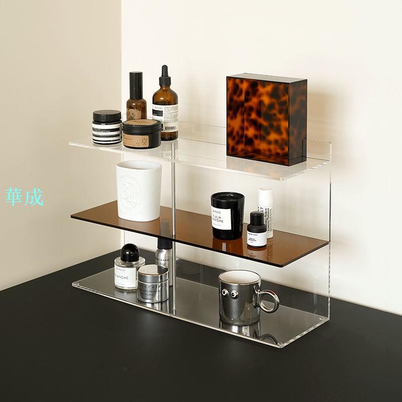 亞克力 收納架 桌面水杯香水置物架 化妝品置物架 多層不鏽鋼免打孔 香薰置物架