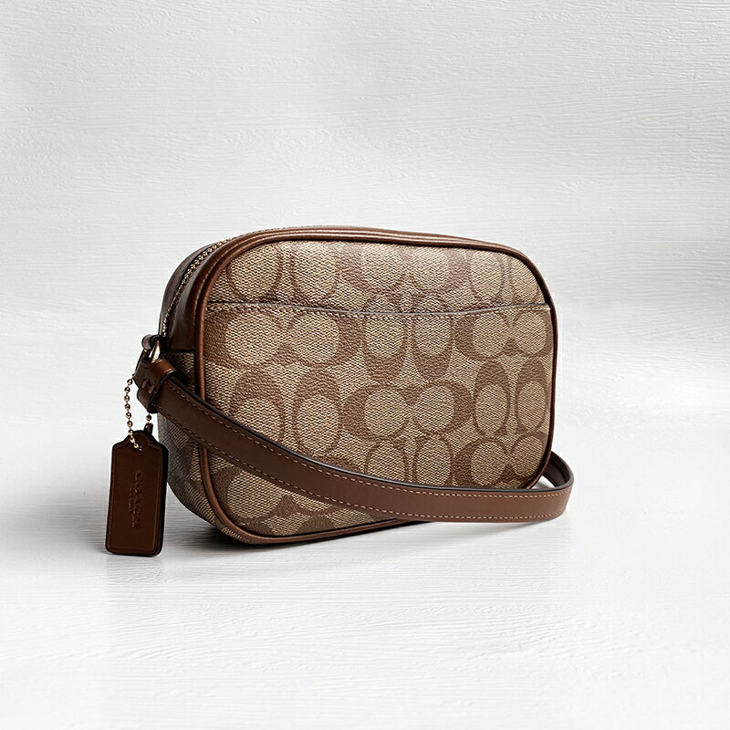 美國百分百【全新真品】COACH 肩背包 斜背包 流行 手袋女包 小包 皮包 C9926 白色/卡其印花  CD20 7