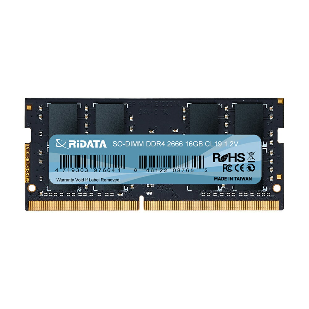 RIDATA 錸德 16GB DDR4 2666/SO-DIMM 筆記型電腦記憶體 /個 4719303976641