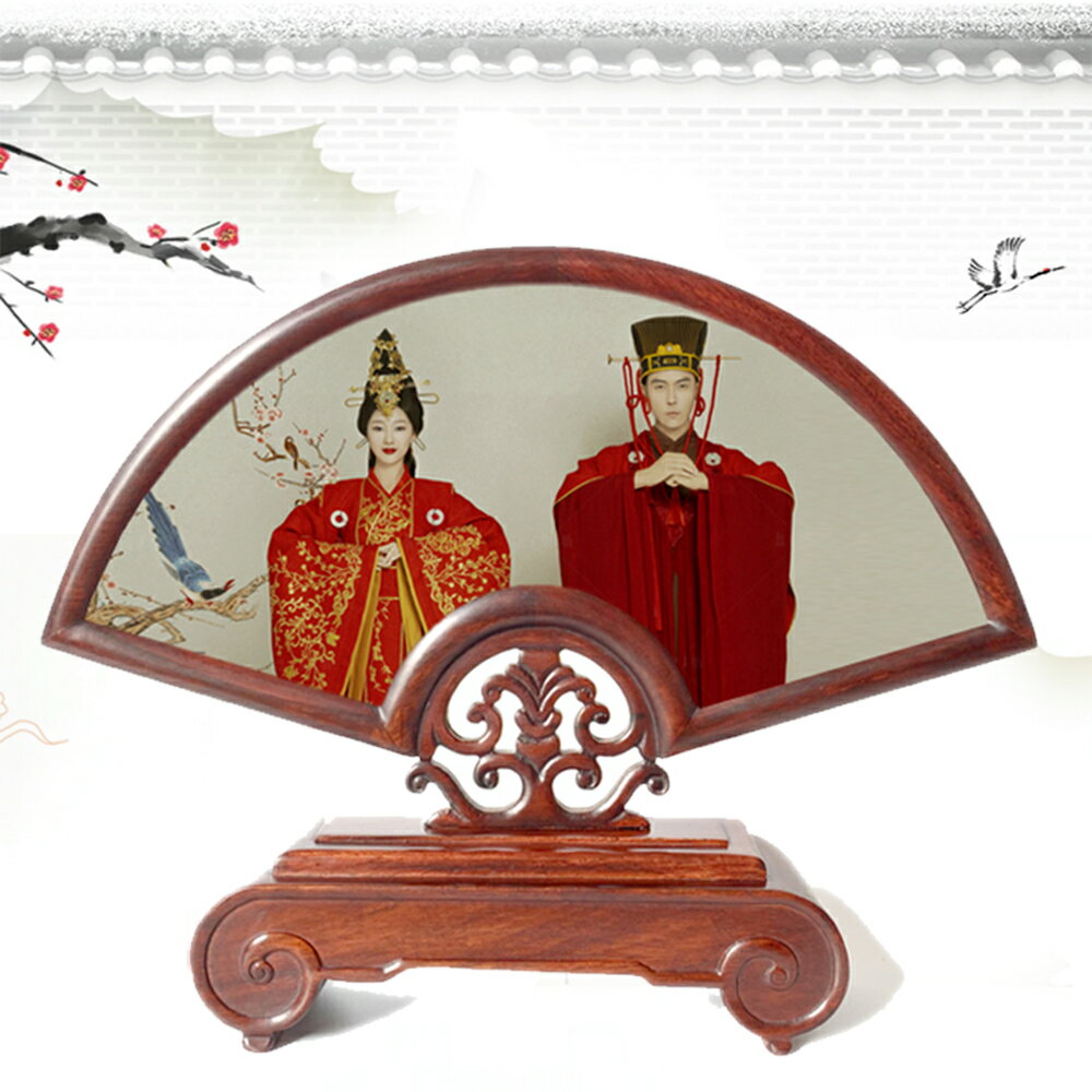 新中式 古風照片擺件 中國風12寸雙面相片屏風擺臺字畫框禮品相架 3