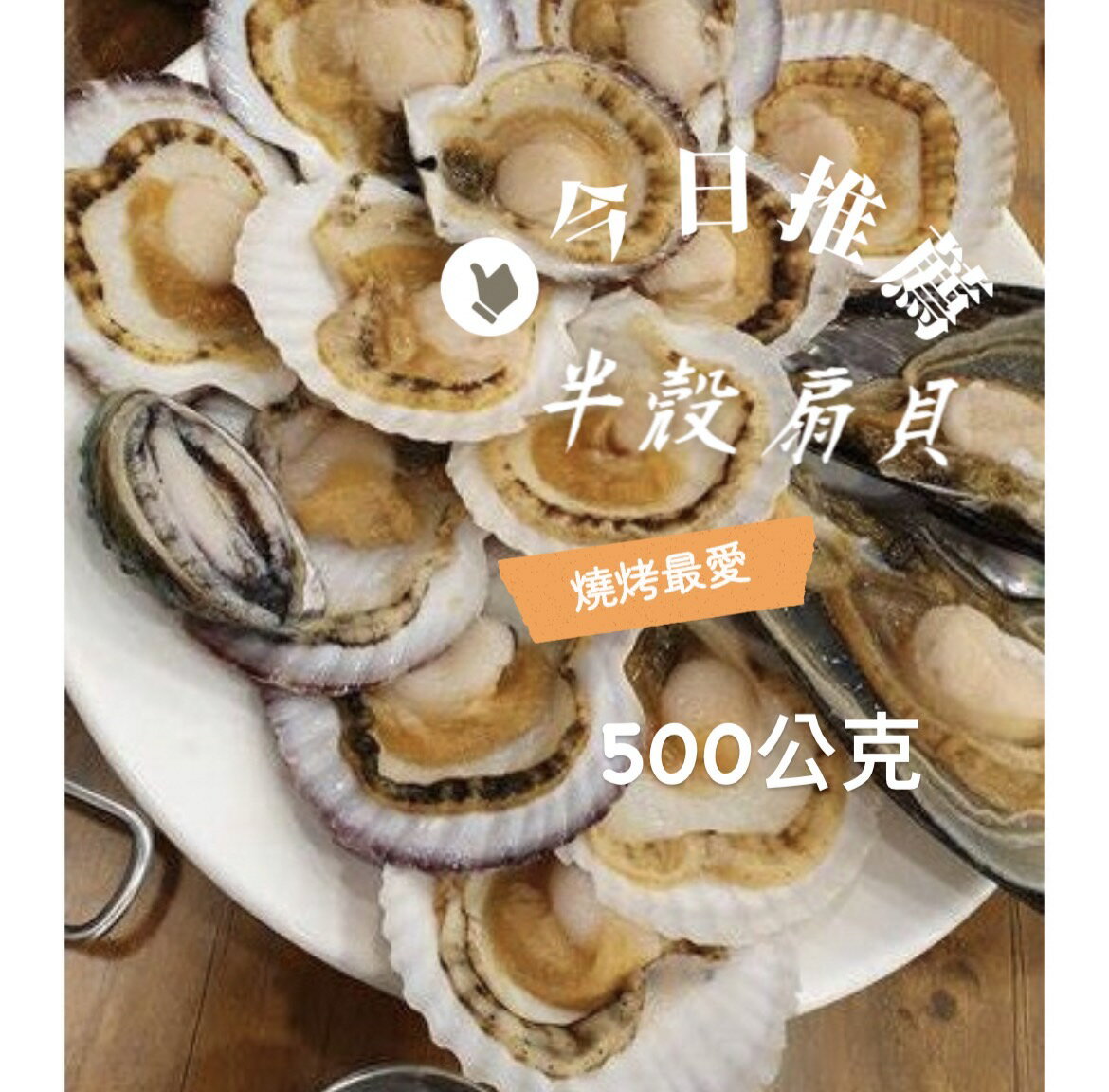[誠實討海人] 半殼扇貝 (無卵) (500g/包)