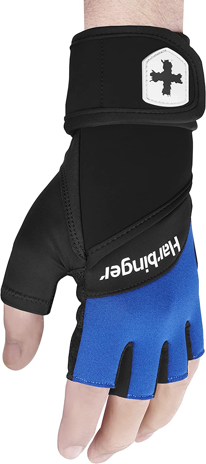 [3美國直購] 2023新款 藍色 Harbinger Training Grip Wristwrap Weight Lifting Gloves, Unisex