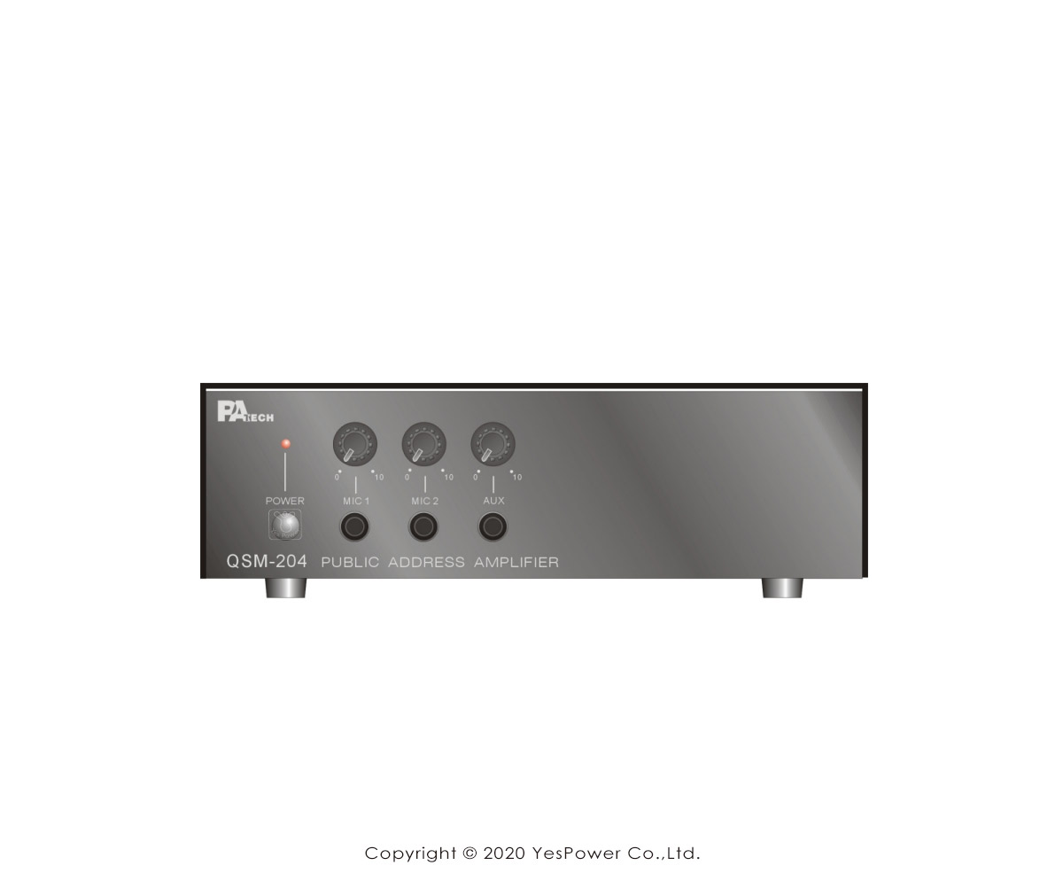 PA Tech QSM-204 商用擴大機 40W 教學功率擴大機 小空間使用
