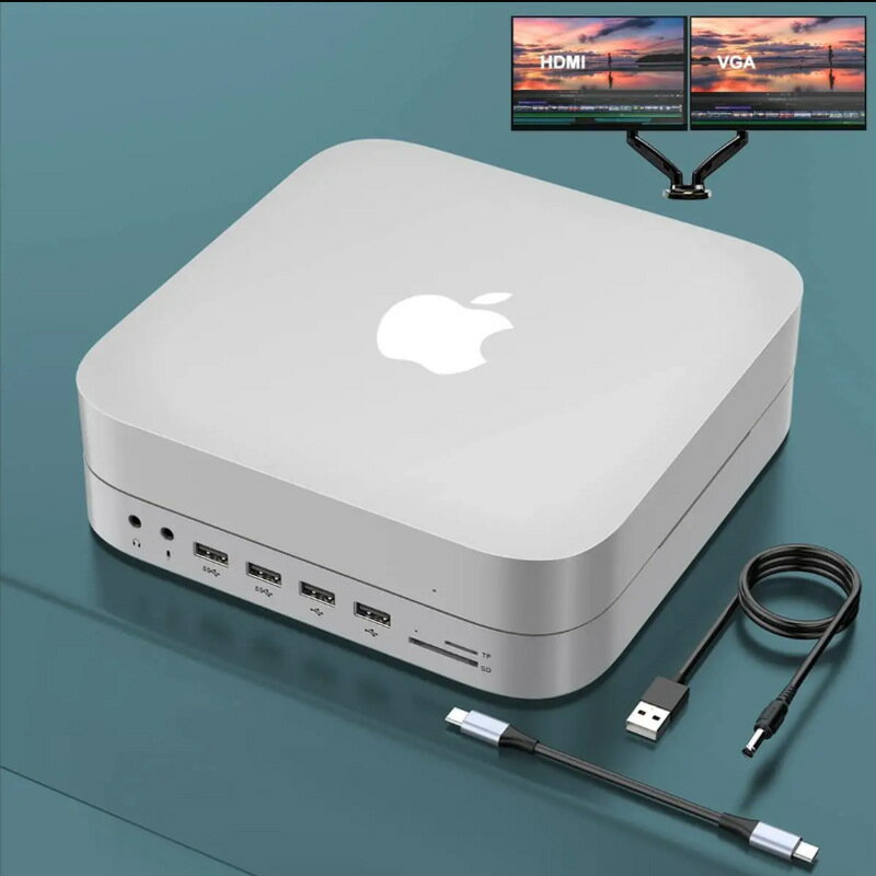HDMI音訊SD/TF讀卡DC供電mac mini拓展塢USB HUB內建可移動硬碟盒【宜家良品百貨】