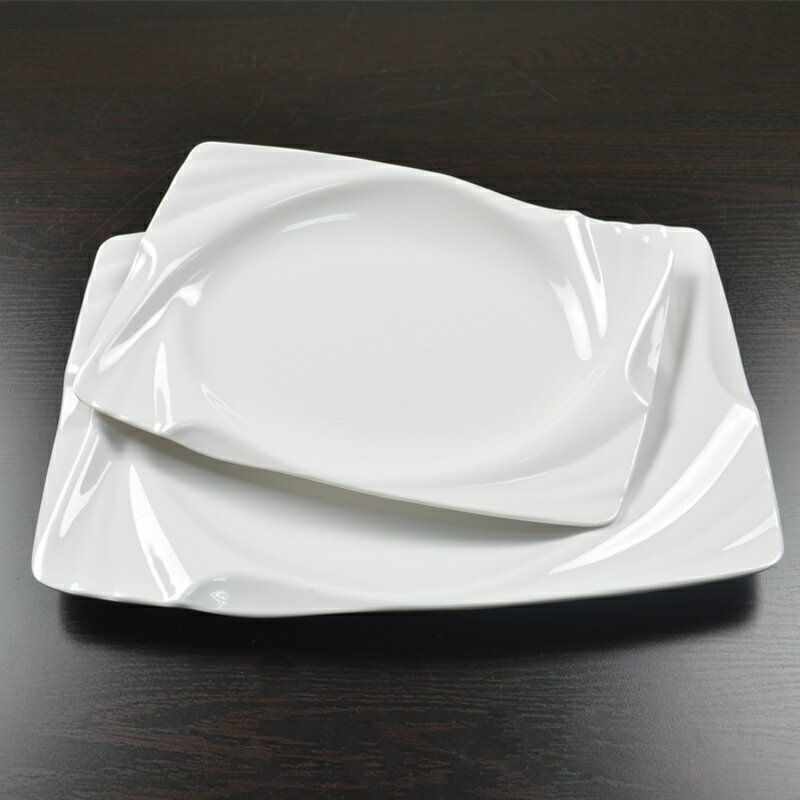 高檔仿瓷餐具白色長方形盤子創意火鍋烤肉盤韓式密胺沙拉酒店餐盤