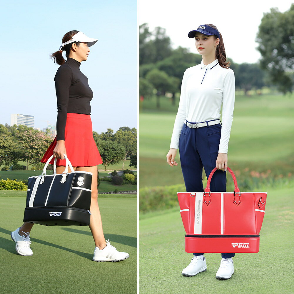 【元素運動】PGM 新款 高爾夫衣物包女士超纖皮防水衣服包輕便 獨立放鞋區