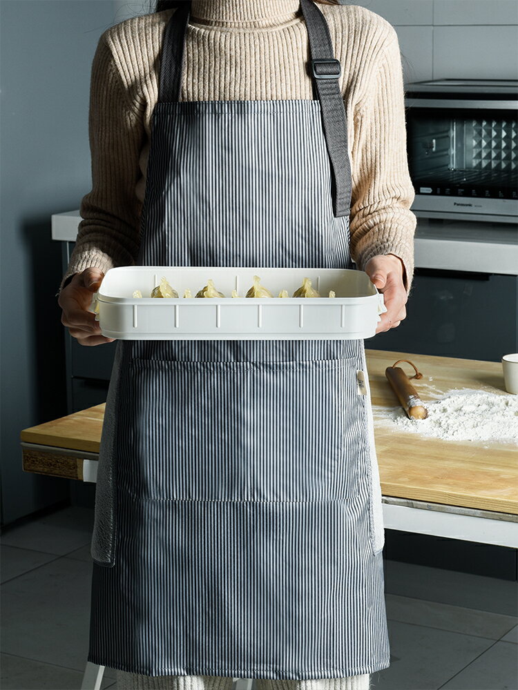 圍裙 廚房罩衣 可擦手圍裙 防水防油 烘焙烹飪做飯罩衣圍腰廚房家務工作服 男女『my6017』