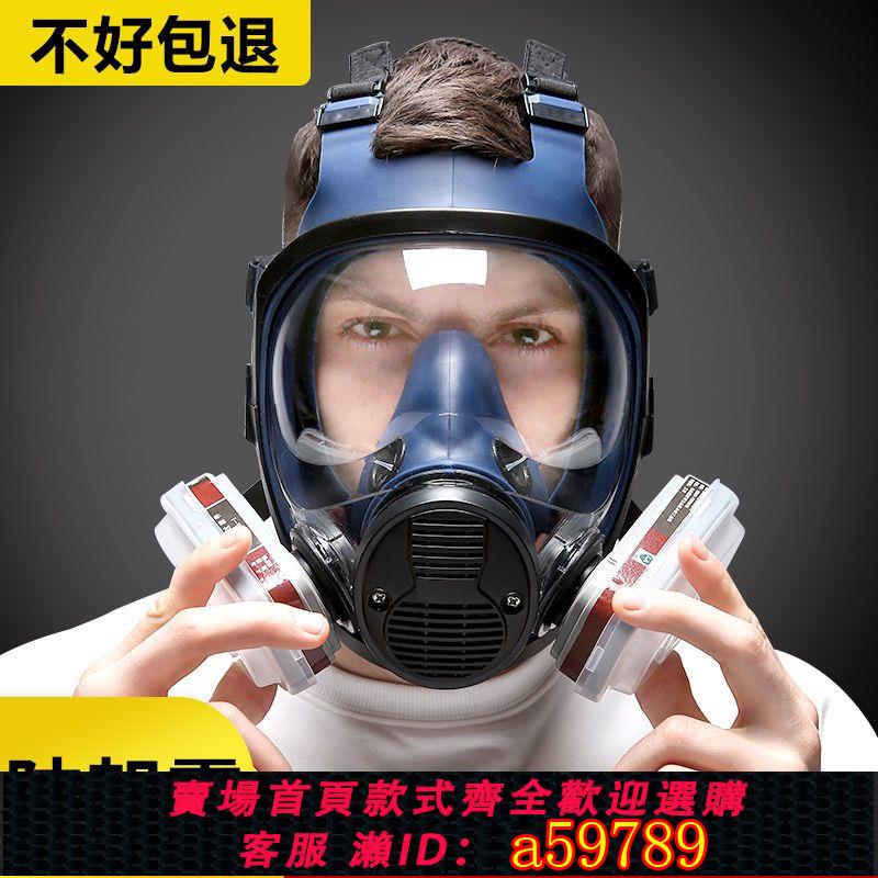 【臺灣公司 可打統編】防毒面具全面罩噴漆化工甲醛防粉塵全臉農藥放毒頭罩呼吸面罩消防