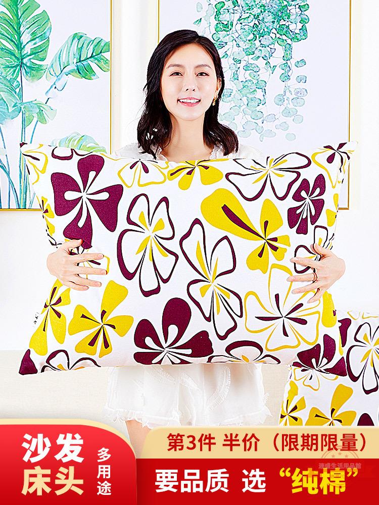 長方形沙發靠枕靠墊大號套抱枕罩床頭大墊靠背60×80枕不含芯護腰