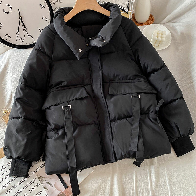 黑色麵包服棉衣女新款冬季小個子棉服加厚ins港風棉襖外套