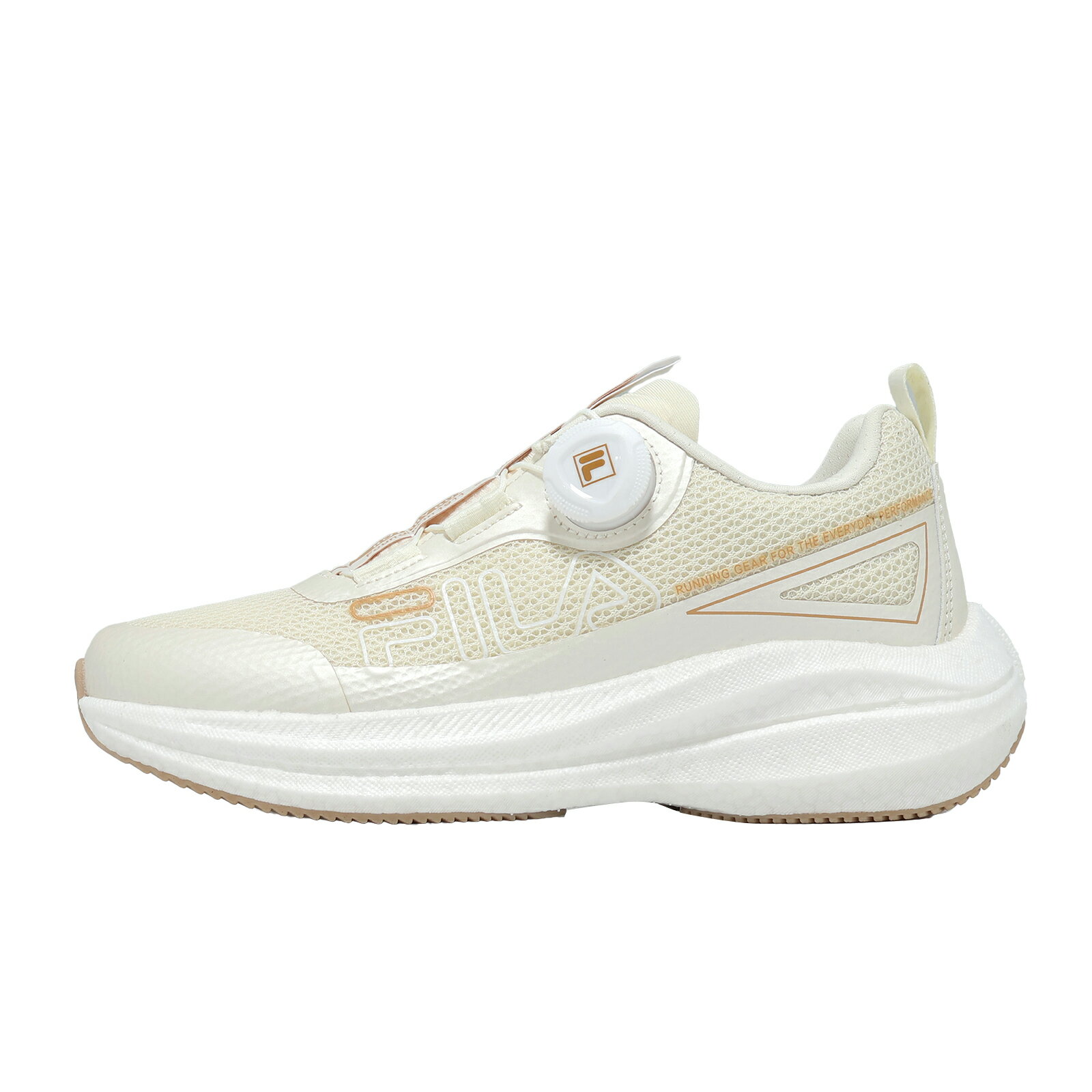 Fila 慢跑鞋 Bon Voyage 女鞋 米 緩衝 旋鈕 運動鞋 5J315Z717