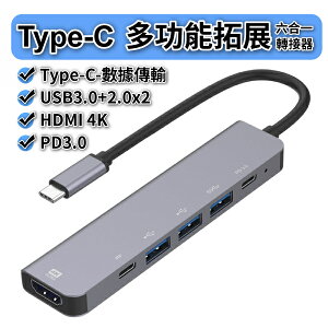 type-c 六合一轉接器 4K 高清 HDMI USB3.0 PD快充 蘋果手機 APPLE Iphone