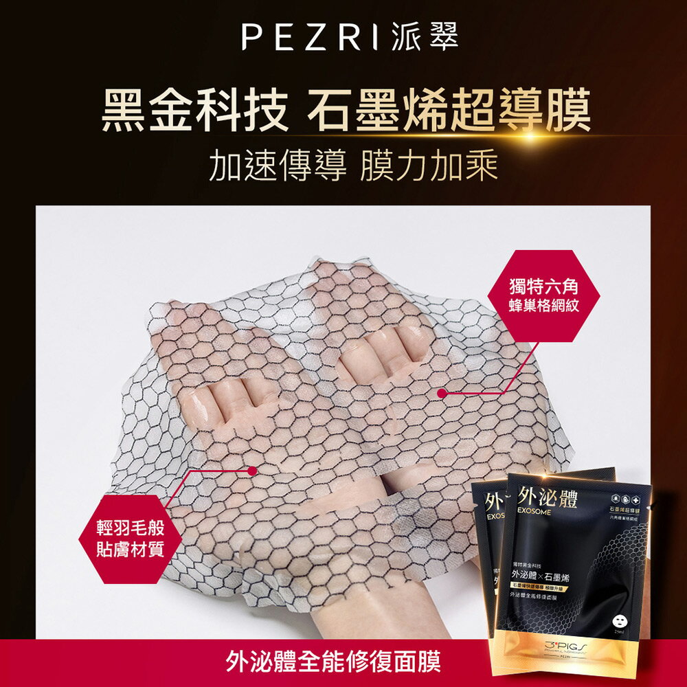外泌體全能修復面膜5入盒裝(石墨烯超導膜) 1+1組-PEZRI派翠｜【海昌派翠美麗健康生活館】 | 海昌派翠美麗健康生活館|