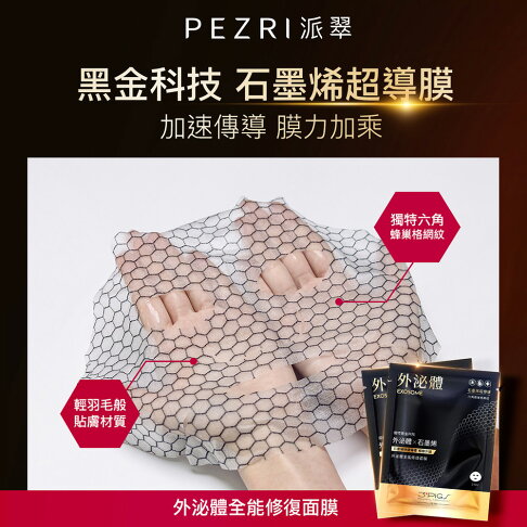 外泌體全能修復面膜5入盒裝(石墨烯超導膜) 1+1組-PEZRI派翠|【海昌派翠美麗健康生活館】 | 海昌派翠美麗健康生活館|