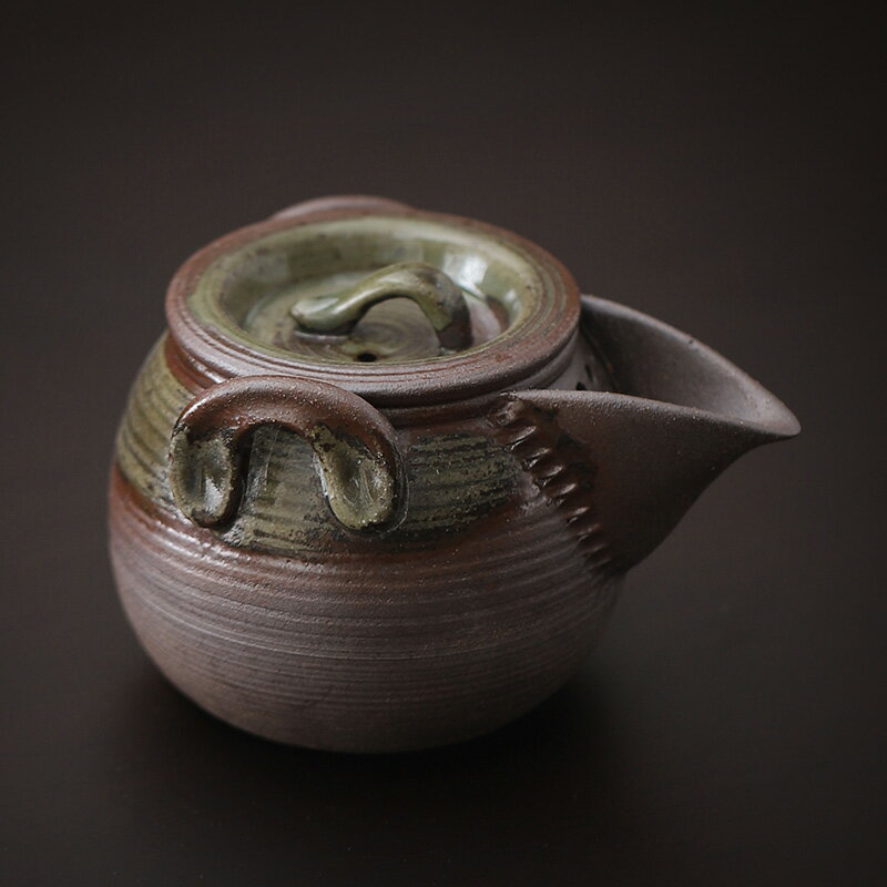 陶福氣 手作陶器日式復古手抓壺 家用茶空間茶具茶壺茶杯三才蓋碗