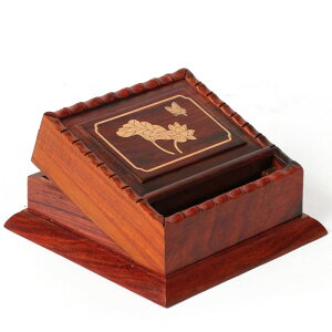 紅木半自動煙盒紅酸枝彈煙器 實木質煙跳取煙器木雕辦公禮品擺件