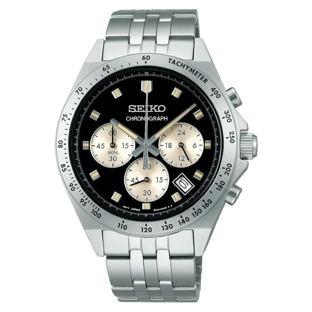 seiko SK037 精工錶 CS系列 8T63-02R0D(SBTR047J) 三眼休閒計時腕錶 黑 41mm｜樂天全館特惠中★指定刷卡回饋10%