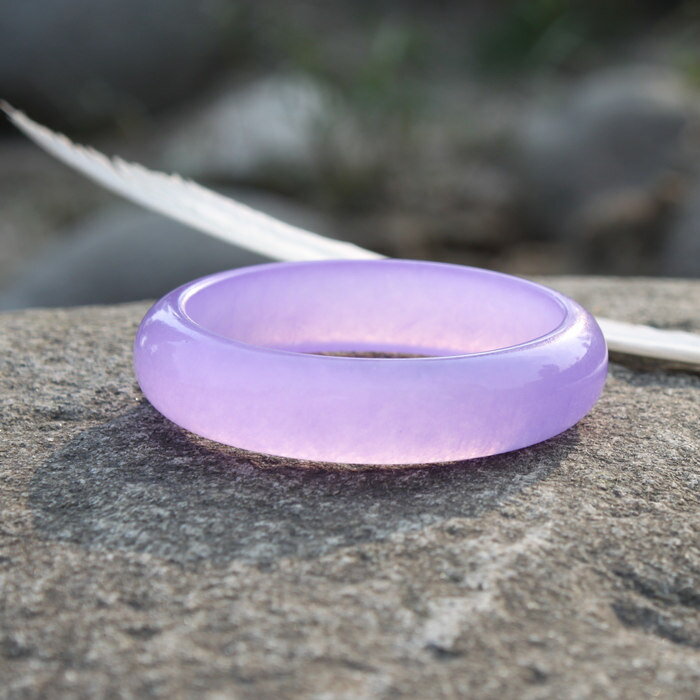 手鐲 天然A貨冰種紫羅蘭玉鐲翡翠色手鐲紫羅蘭粉紫色送證書天然原石玉