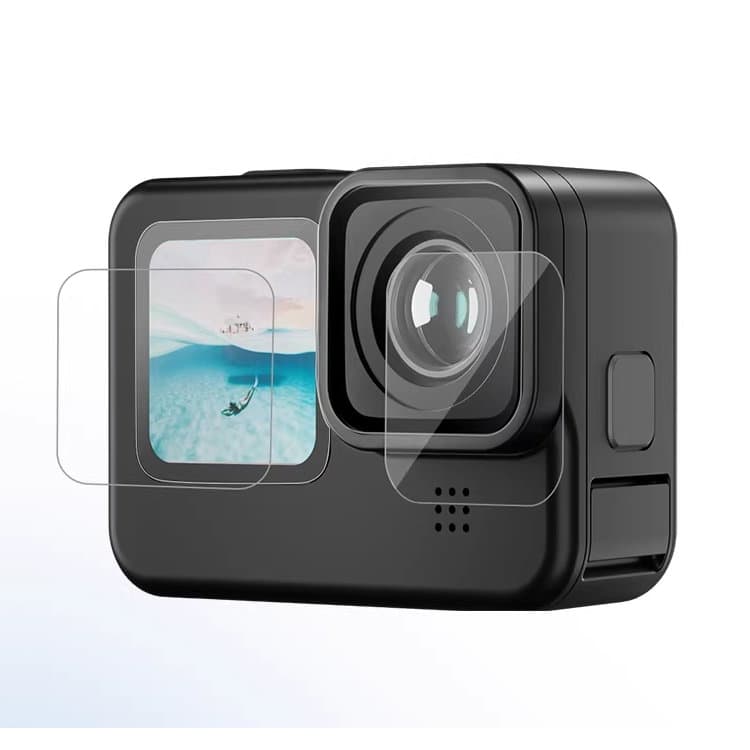 【中壢NOVA-水世界】GoPro【HERO 9/10/11/12 鋼化玻璃保護貼 3片入】鏡頭 螢幕