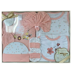 美國Elegant kids八件組彌月禮盒-粉色 - 彌月禮盒 八件組彌月禮盒 女嬰裝 女嬰 嬰兒手套 嬰兒帽子 嬰兒圍兜 嬰兒套裝 嬰兒襪子 嬰兒裝