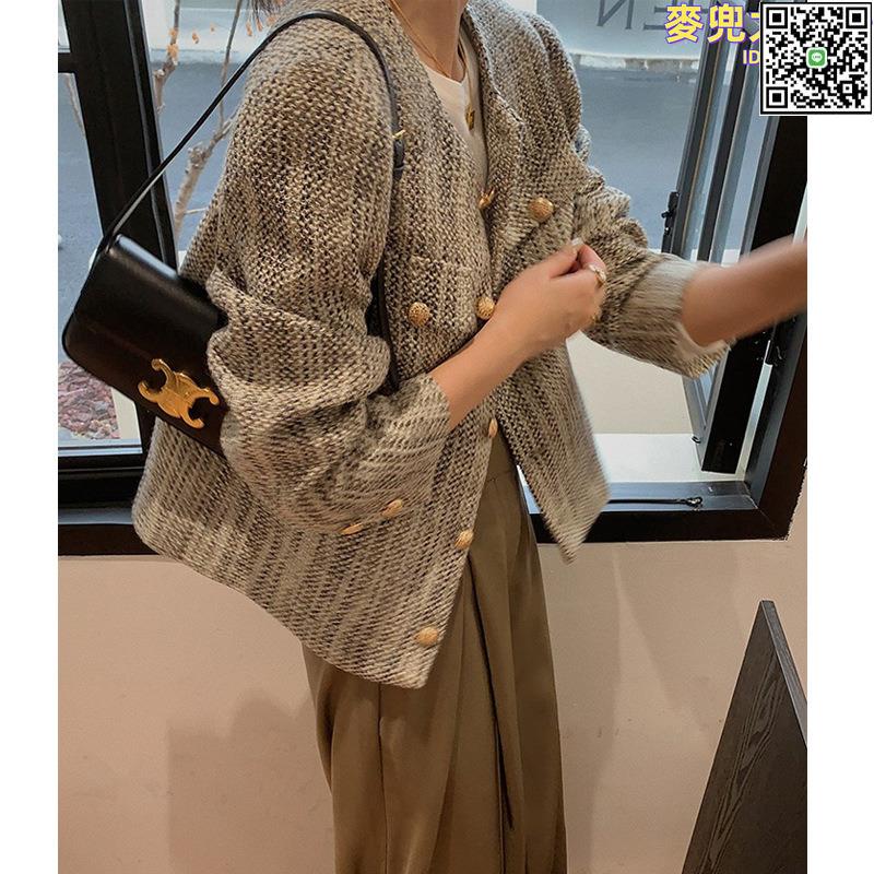 【全球優品滙】編織粗花呢小香風短外套女2024年秋季新款圓領顯瘦氣質設計感上衣