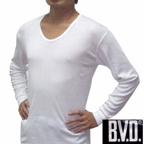 BVD 時尚型男厚棉圓領長袖衛生衣 4件組_白