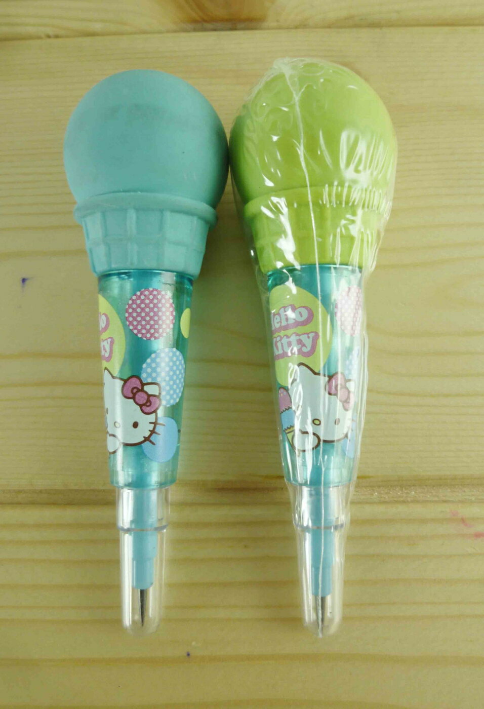 【震撼精品百貨】Hello Kitty 凱蒂貓 KITTY免銷鉛筆-冰淇淋造型-綠藍色-2入 震撼日式精品百貨