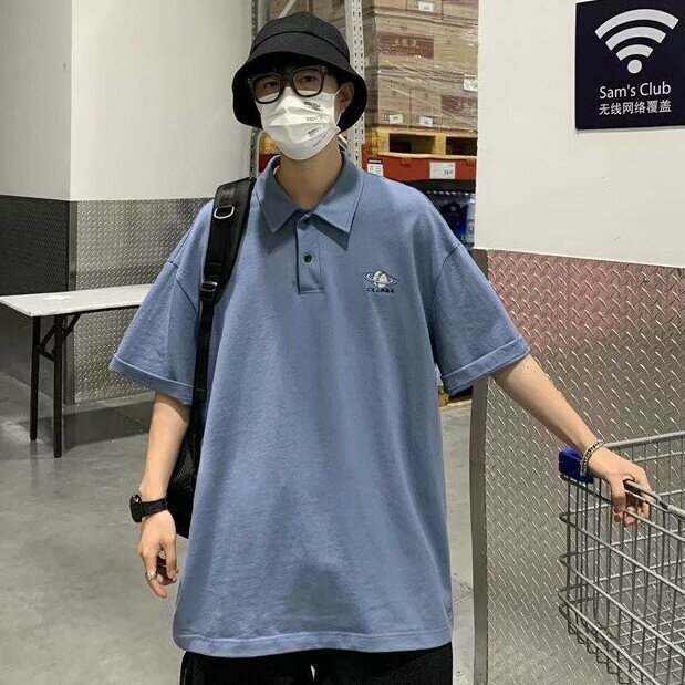 【MLM】 立領短T M-2XL 短袖POLO衫 港風T恤 BF風長袖上衣 日學院風短袖衣著 原宿風套頭衫