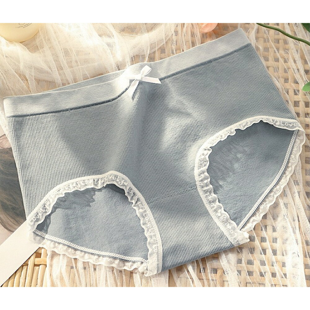 純棉女式內褲 中腰無痕內褲 去棉透氣高彈性不緊勒 針織三角內褲 ＃丹丹悅生活 6